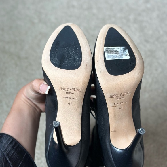 Jimmy Choo Black Suede/Leather Buckle Booties - Picture 5 of 5